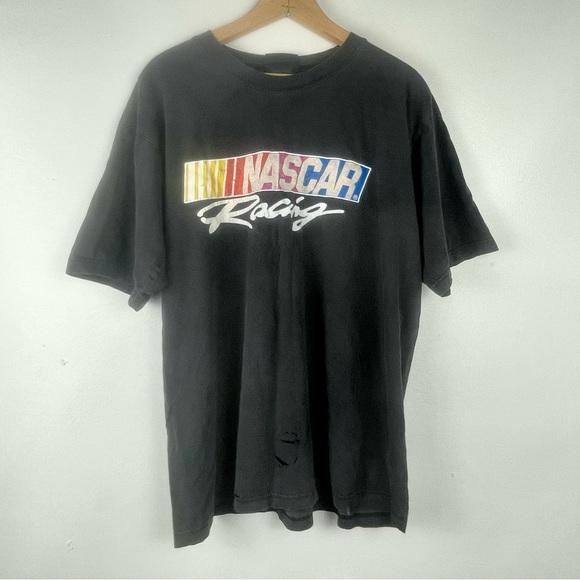 Nascar Other - VTG Nascar Racing T-Shirt Graphic Dark Gray Distressed Small Y2K Cars Streetwear